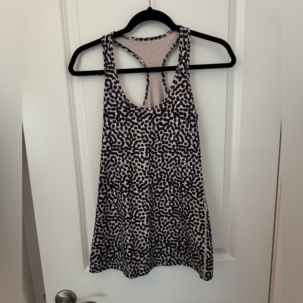lululemon athletica Leopard Print Racerback Tank Top in Black and Cream